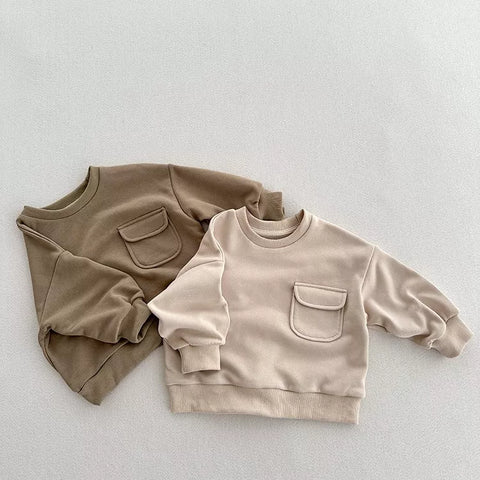 Boys Flap Pocket Pullover Sweat Shirt