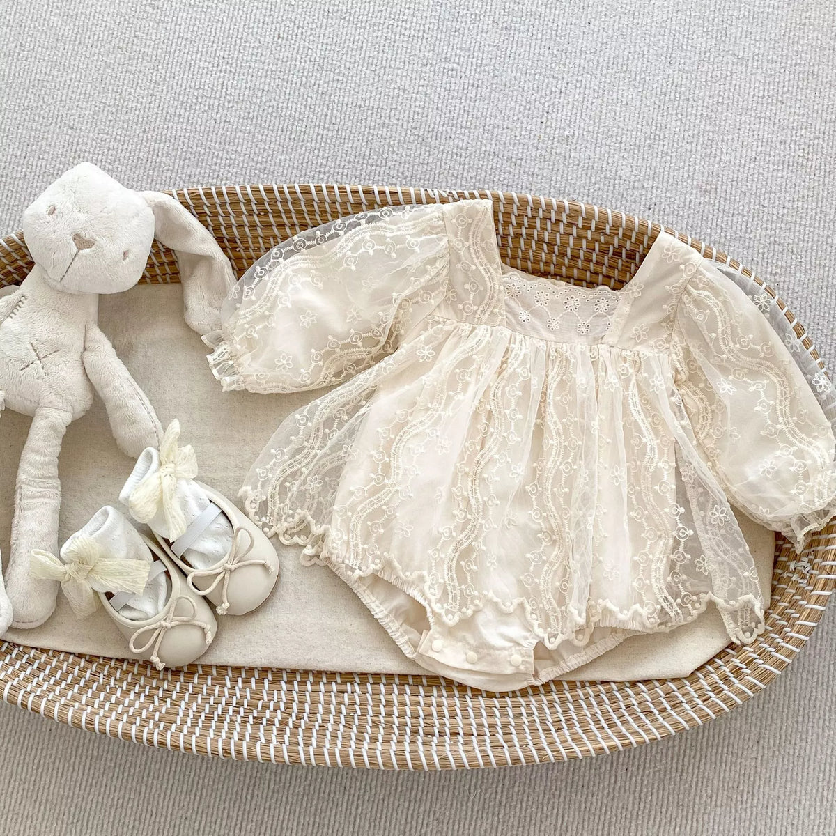 Baby Girl Romantic Lace Square Neck Dress