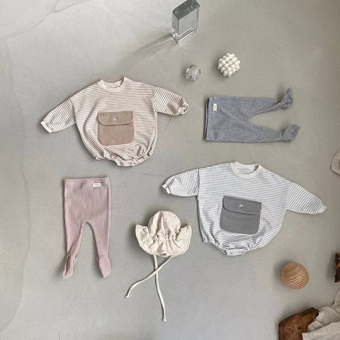 Baby Boy Large Pocket Stripe Bodysuit