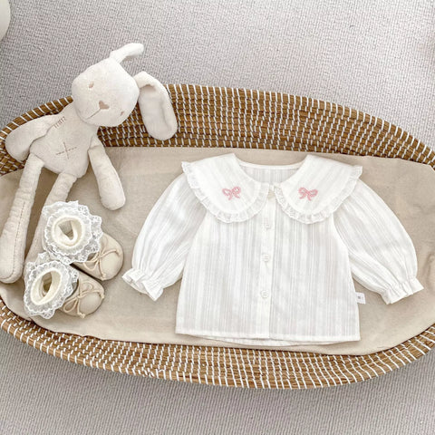 2 Pc Parisian Overall Skirt with Bow Collar Shirt