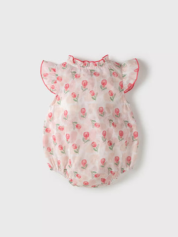 2 Pc Baby Girl Tulip Qipao Style Bodysuit