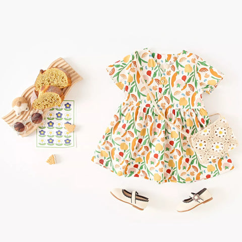 Girls Gardenia Print Sun Dress