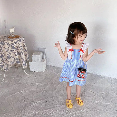 Girls Gingham Plaid Dorothy Dress
