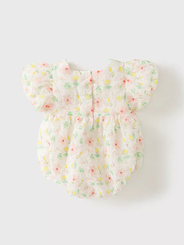 Baby Girl Puff Sleeve Bodysuit w/Headband