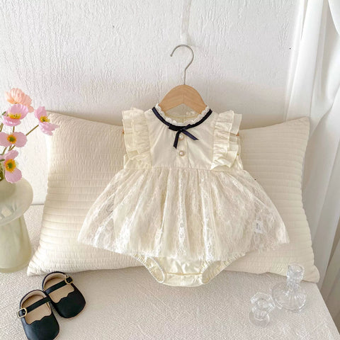 Baby Girl Victorian Style Sleeveless Lace Dress