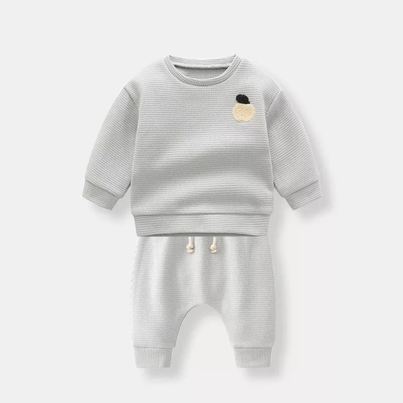 2 Pc Baby Boy Waffle Knit Set