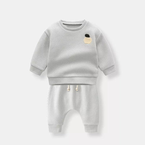 2 Pc Baby Boy Waffle Knit Set