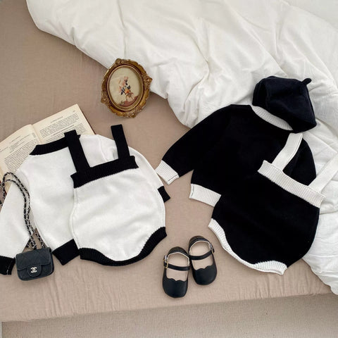 2 Pc Baby Girl Colorblock Chic Cardigan & Bodysuit Set