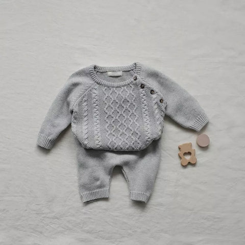 Unisex Baby Knit Cable Sweater Set