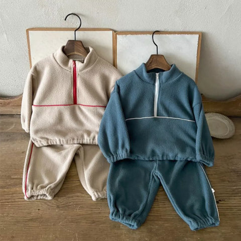 Baby Boy Quarter Zip Fleece Tracksuit
