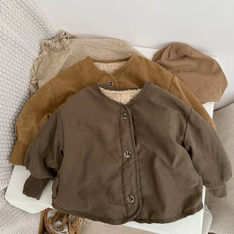 Unisex Boxy Corduroy Sherpa Lined Jacket