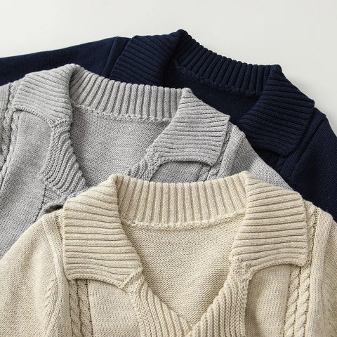 Baby Boy Double Breasted Button Up Cardigan Sweater