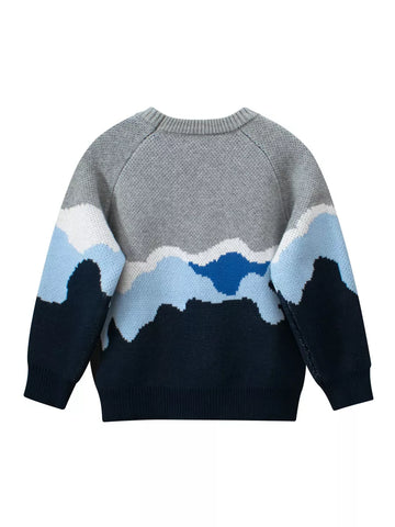 Boys Wavy Scenic Knit Sweater