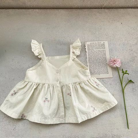 2 Pc Baby Girl Peplum Cotton Bloomer Set