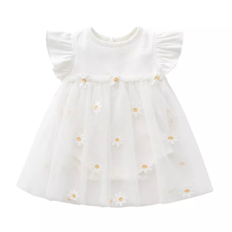 2 pc Baby Girl Sheer Daisy Bodysuit