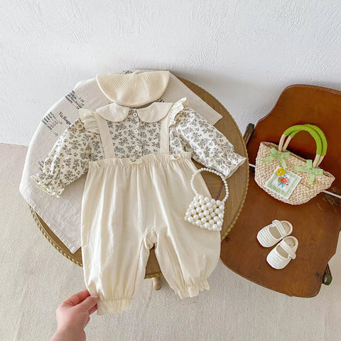 Baby Girl 2 in 1 Floral Print Romper Jumpsuit