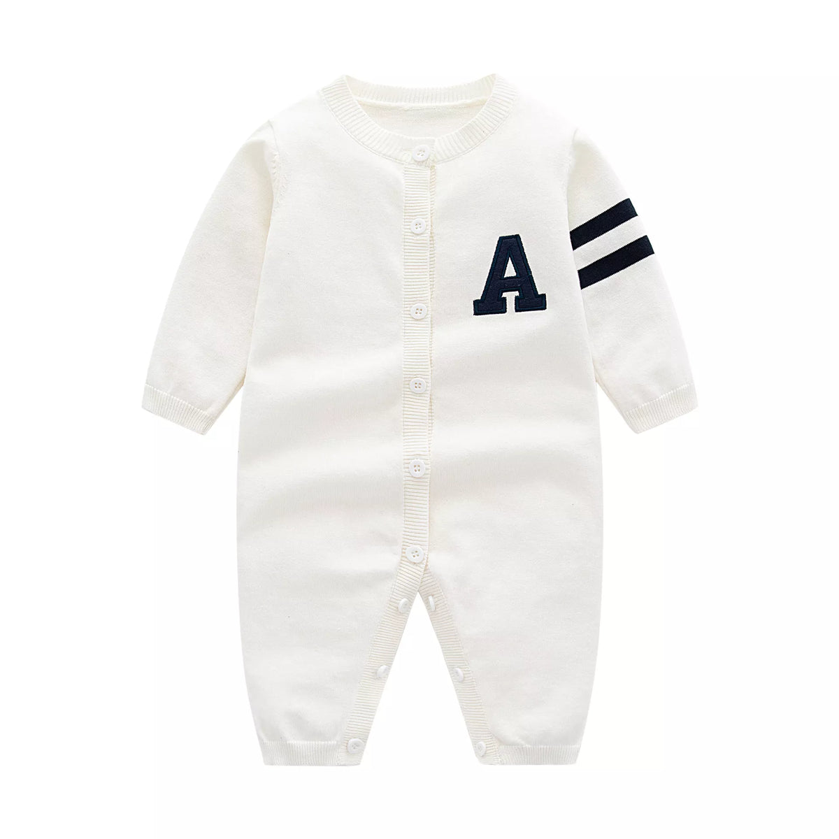 Baby Boy Varsity Letterman Knit Romper