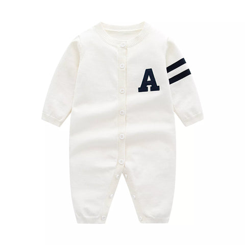 Baby Boy Varsity Letterman Knit Romper