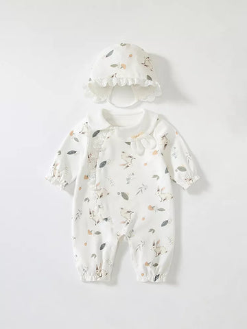 2 Pc Baby Girl Bunny Bodysuit w/ Bonnet