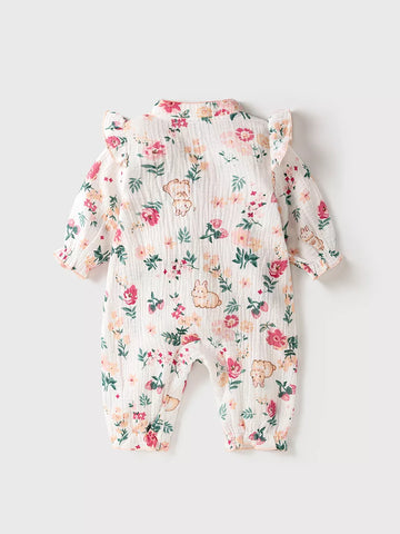 Baby Girl Cotton Bunny Qipao Romper