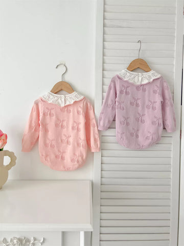 Baby Girl Cherry Knitted Bodysuit