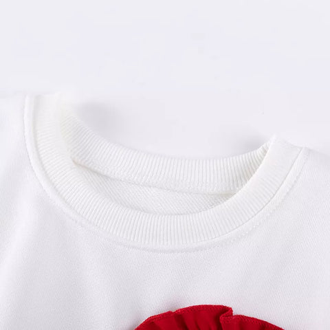 2 Pc Baby Girl Red Heart Sweatshirt & Pants