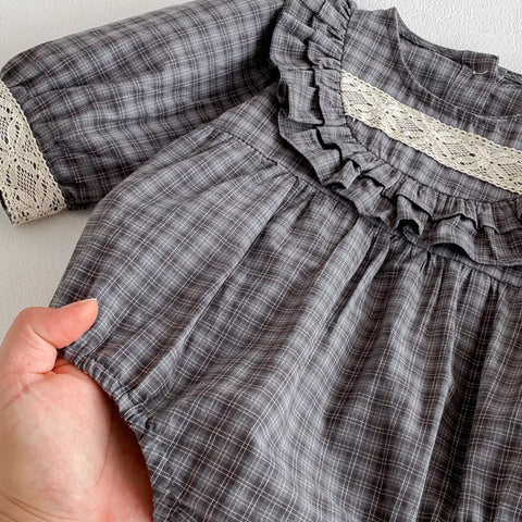 Baby Girl Long Sleeve Plaid Autumn Bodysuit