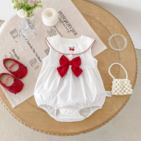 Baby Girl Strawberry Sailor Style Bodysuit