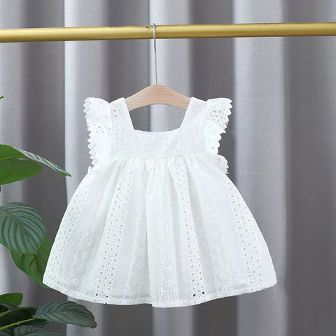 Baby Girl Rose Patch Eyelet Dress