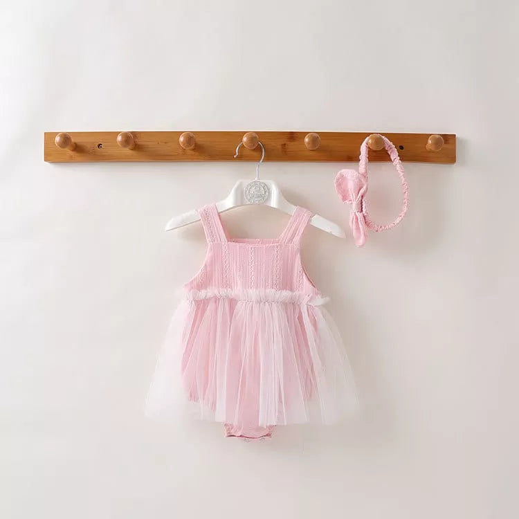 2 Pc Baby Girl Summer Sheer Skirt Bodysuit