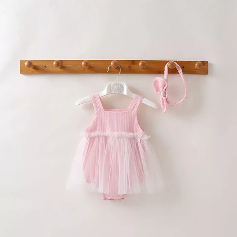 2 Pc Baby Girl Summer Sheer Skirt Bodysuit