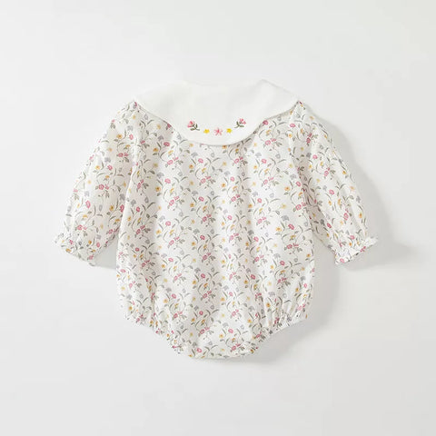 2 Pc Baby Girl Spring Floral Print Bodysuit