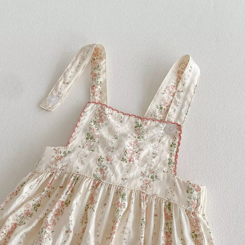 Baby Girls Vintage Flora Vine Overall Bodysuit