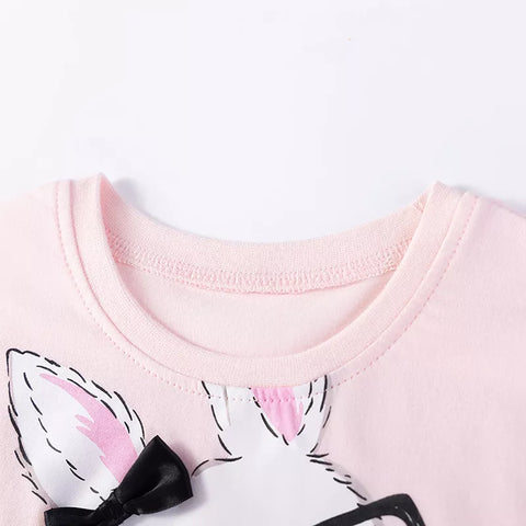 Girls Glasses Bunny Peplum Shirt & Capri Leggings