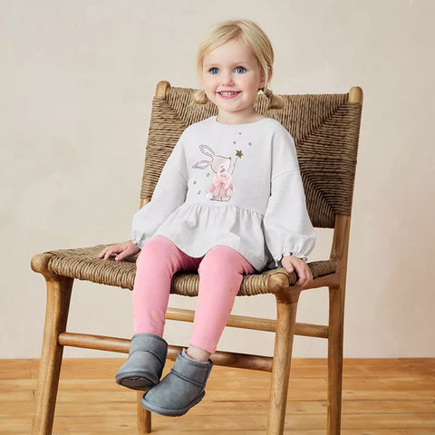 Girls Magic Bunny Peplum Shirt & Leggings Set
