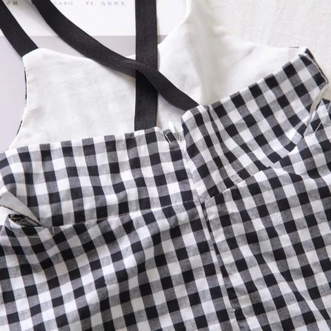 2 Pc Girls Gingham Plaid Sun Dress