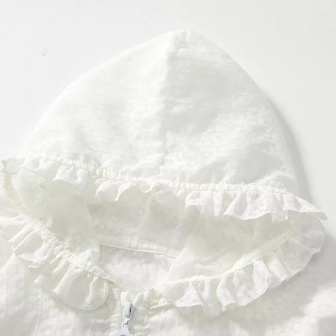 Girl Light Flower Pattern Ruffle Jacket