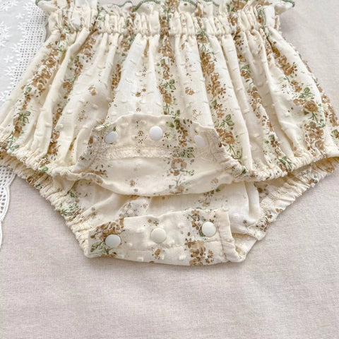 Baby Girl Flower Vine Long Sleeve Shirt & Shorts Set