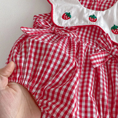 Baby Girl Strawberry Gingham Bodysuit
