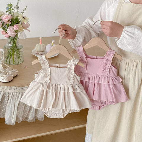 Baby Girl Cotton Ruffle Layered Bodysuit