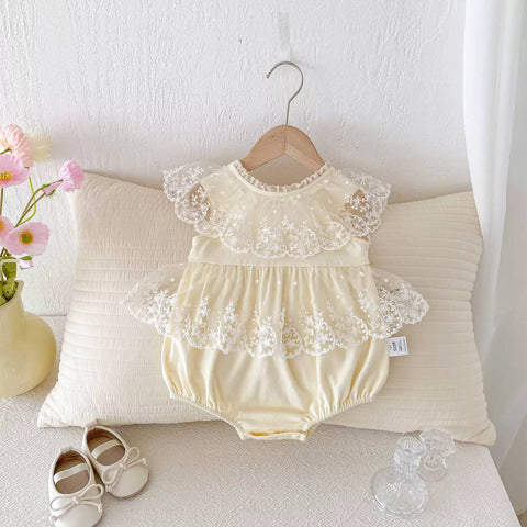 Baby Girl Dreamy Embroidered Tulle Bodysuit