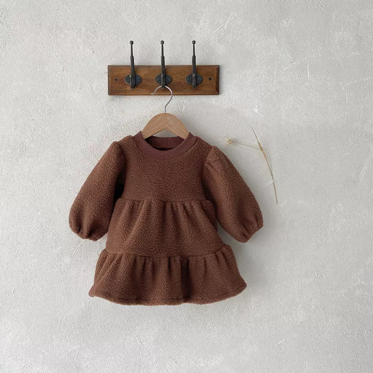 Baby Girl Fleece Tiered Sweater Dress