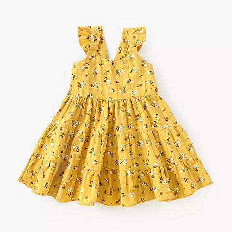 Girls Ditsy Floral Tiered Dress