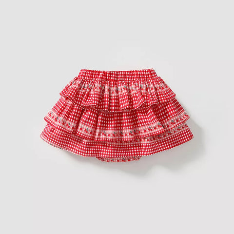 Baby Girl Cherry Gingham Skirt