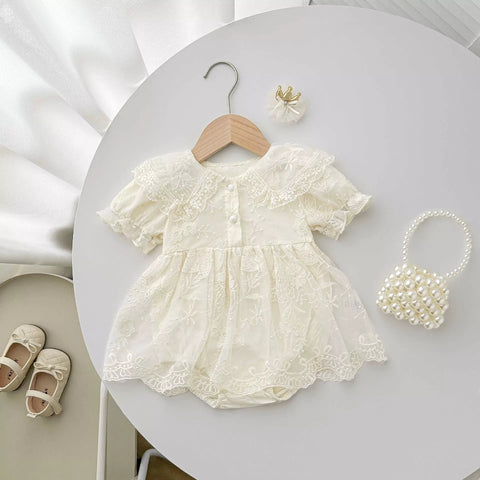 Baby Girl Floral Sheer Emb Dress