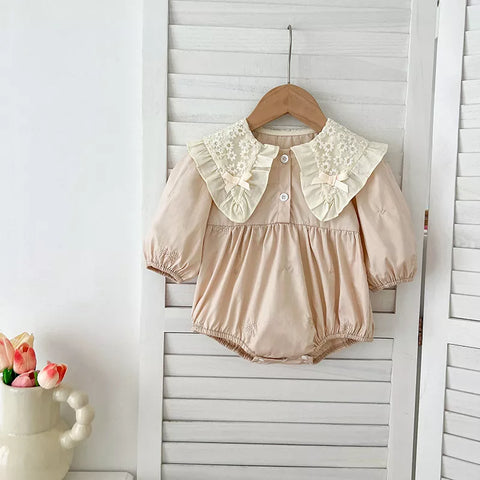 Girls Mini Bow Detail Peter Pan Collar Dress or Bodysuit