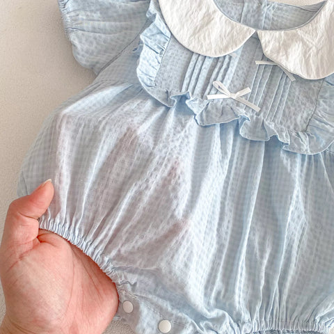 Baby Girl Alice Bib Seersucker Bodysuit
