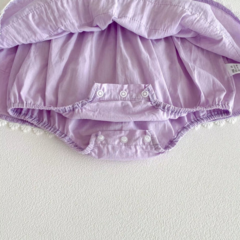 Baby Girl Lace Ruffle Collar Trim Dress