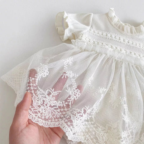 Baby Girl Puff Sleeve Victorian Tulle Dress