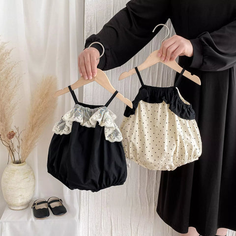 Baby Girl Contrast Ruffle Bubble Bodysuit